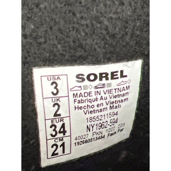 Sorel Yoot Pac Girls Boots Snow Winter Nylon Waterproof Size 3 - Picture 8 of 8